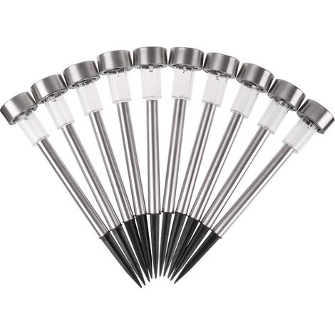 Lampes Solaire Exterieur Jardin Lot de 12 Lumiere Exterieur Jardin LED en Acier Inoxydable Étanches Eclairage Exterieur Pour Terrasse, Pelouse et Chemins(Lumière Blanc Chaud) (1/5)