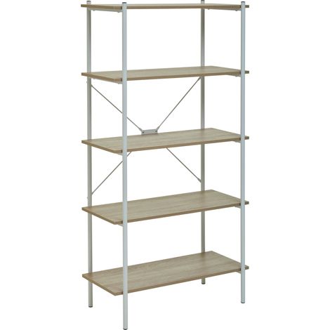 Interiors by Premier Five Tier Natural Oak Shelf Unit, Versatile And Adaptable Shelving Unit, Sturdy And Durable tall Cupboards (1/5)