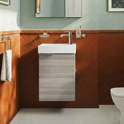 Vitra S20 Square RH Wall Hung Vanity Unit and Basin 450mm Wide - Cordoba (1/2)
