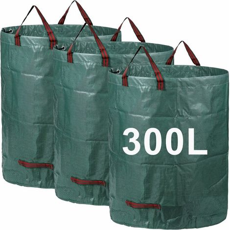 Sacs de Jardin 3x300L, Sacs à Déchets de Jardin Résistants, étanche Heavy Duty Grande Sacs avec Poignées, Pliable et Réutilisable (1/5)