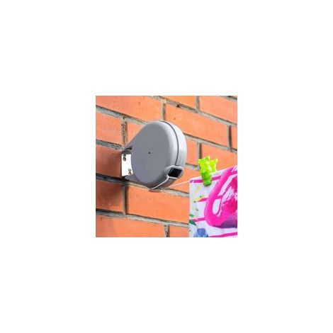 Corde à linge rétractable 15 m – Mécanisme automatique – Installation murale facile – Étendoir solide pour textiles variés (1/4)