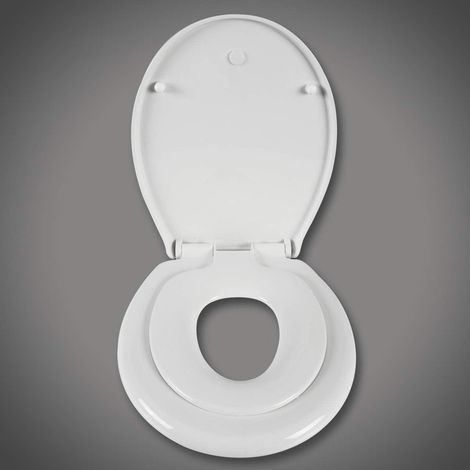 Abattant WC siège de toilette pour enfant familial siège de toilette à fermeture douce blanc