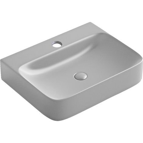 Lavabo d'appoggio grigio opaco in ceramica da 60x47 cm - Serie Nordic (1/4)