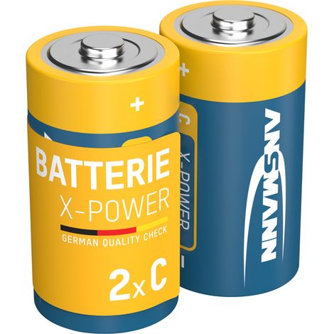 ANSMANN Alkaline X-Power Baby C, 1,5V, 2 Stück, LR14, langlebig, für hohen Energiebedarf (1/5)