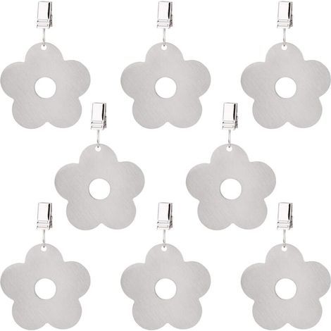Pesi per Tovaglia in Acciaio Inox, 8 pz Fermatovaglia con Clip da Esterno, Supporto per Tovaglia Pendente per Feste, Picnic, Giardino, Interni e Campeggio all'Aperto (1/5)