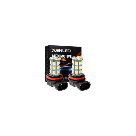 2 x Ampoules H8 LED SMD 18 LED 12v - Blanc - Lampe de signalisation (1/5)