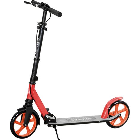 Trottinette pliante pour adultes et enfants +14 ans avec guidon réglable 91,5x36,5x91-104 cm rouge (1/5)