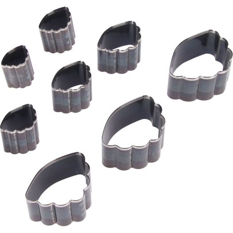 Ensemble de 8 matrices de perforation pour cuir à usage DIY, outil de coupe-cuir tranchant en acier à haute teneur en carbone, adapté aux tissus superposés et aux accessoires en cuir. (1/5)