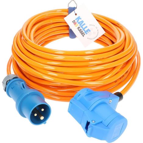 Kalle Verlängerungskabel CEE 230V 16A 2,5mm² Winkel Extreme Signal Orange IP44 15 Meter (1/5)