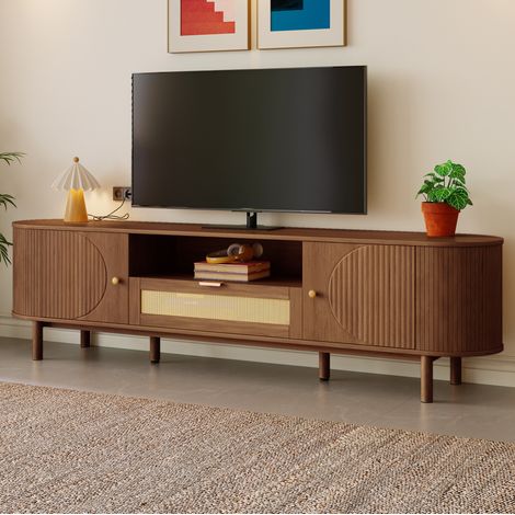 Meuble TV 175 x 36 x 51 cm en MDF couleur noyer DESVIAE (1/5)