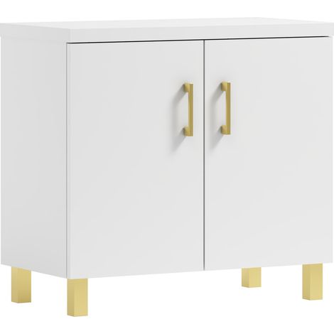 Mueble de baño bajo lavabo Roco 80 blanco/dorado (1/3)