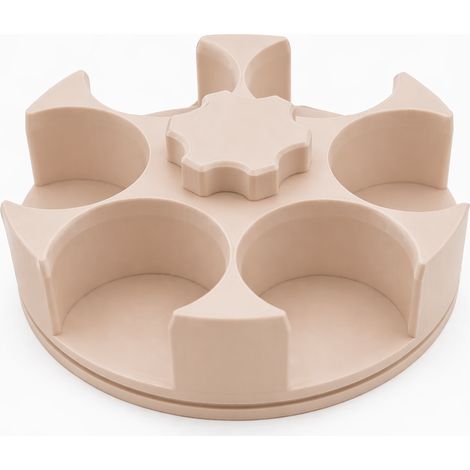 Organizador giratorio de especias color beige para armario de encimera de cocina (1/3)