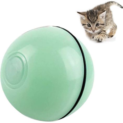 Balle interactive pour chat avec lumière LED, rotation à 360°, rechargeable par USB, stimule l'instinct de chasse des chatons. (1/4)