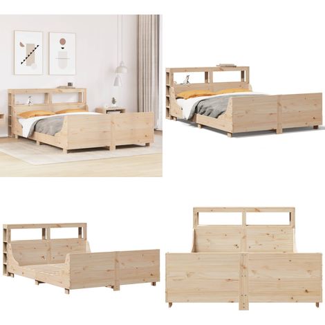 vidaXL Massivholzbett ohne Matratze 160x200 cm Kiefernholz