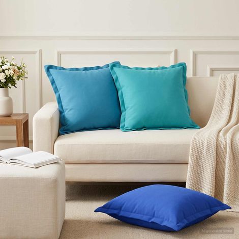 vidaXL Federa 6 pz HOUTEN Azzurro 45 x 45 cm Poliestere