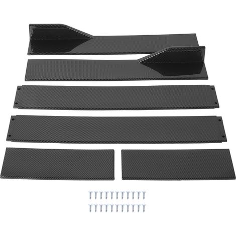Prolongateurs de bas de caisse style fibre de carbone 6 pièces, lèvre de spoiler universelle 2m/78,7 pouces, accessoires auto (1/5)