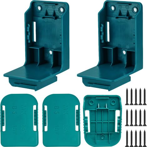 Lot de 5 supports de batterie compatibles avec 14,4-18V, rack de stockage de batterie, support mural 2-en-1 pour perceuse, support pour outils de perceuse, support de montage d'outil de (1/5)