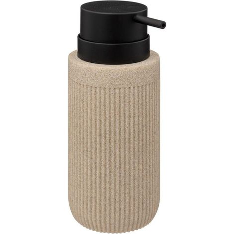 Distributeur à Savon ou lotion en résine striée Beige Lin 310 ml - Five (1/3)