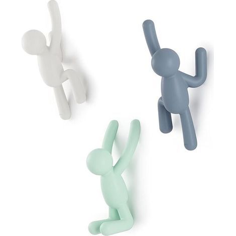Lntyq Wall Hooks - Decorative wall hooks for coats, scarves, backpacks, towels and more, set of 3, pastel multicolors (1/5)
