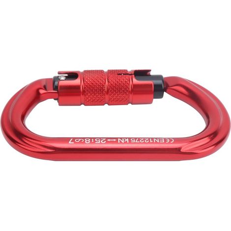 Mousqueton de sécurité Xinda en forme de O, mousqueton robuste en alliage d'aluminium pour l'escalade, rouge