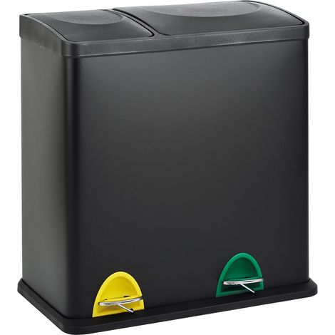 Svita – Poubelle à pédale 35 litres – Système de tri 12L + 23L – Design élégant pour cuisine – Ouverture silencieuse