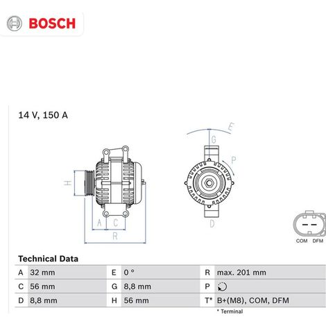 Alternateur BOSCH 0 986 046 300 MERCEDES-BENZ 271 154 10 02 271 154 10 02 80