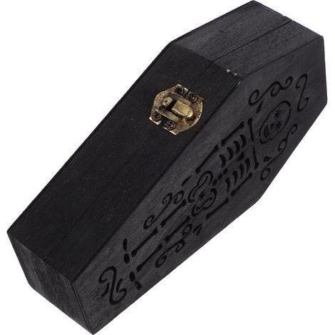Dark Color Wooden Halloween Party Storage Box with Lid (1/5)