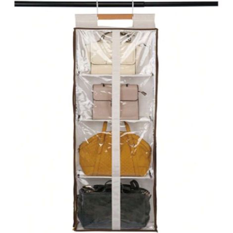Suspension de rangement pour placard, étagère textile lavable en machine, anti-humidité et anti-moisissure, installation facile, organiseur de vêtements pour sous-vêtements, chaussettes et chapeaux, c (1/4)