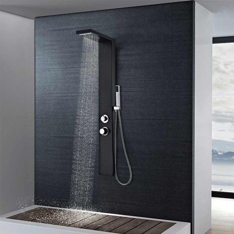 Maison Exclusive - Sistema Pannello Doccia in Alluminio Nero Opaco