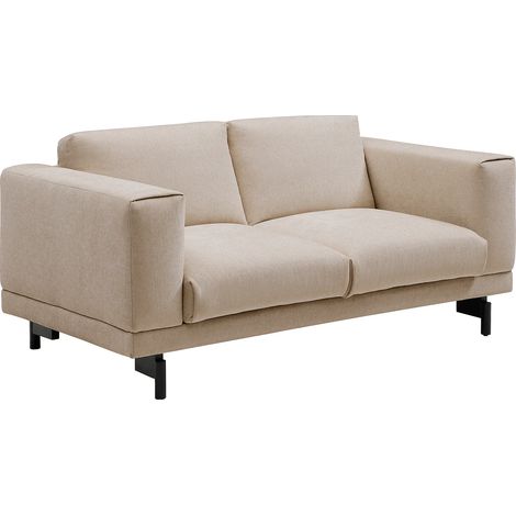 Canapé 2 places en tissu chenille beige DEMBOLA (1/5)