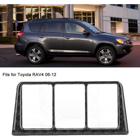 Ensemble de 2 garnitures de cadre d'interrupteur de phares en fibre de carbone compatibles avec Toyota RAV4 06-12 (1/5)