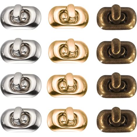 Fermoir Sac 12 Pièces Fermoirs pour Porte Monnaie Fermetures à Tourner Fermoir Cartable Verrouillage Par Rotation Sac Fermoir Pression Sac Twist Lock Fermoir pour Sac (1/5)