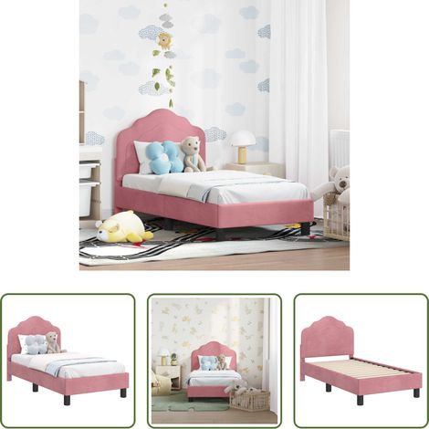 vidaXL Design bas - Cadre de lit pour tout-petit avec tête de lit Rose 70 x 140 cm (1/5)