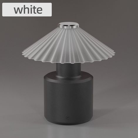 Veilleuse LED Tactique en Forme de Champignon Blanche, Lampe de Chevet Portable et Étanche pour Chambre, Bureau et Camping (1/5)