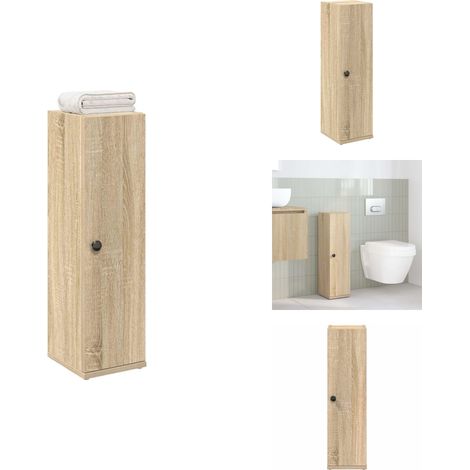 Meuble de salle de bain avec porte-rouleau chêne sonoma - Meuble De Salle De Bain - Meubles De Salle De Bain - Meuble De Rangement De Salle De Bain - Meuble De Rangement De Toilette (1/5)