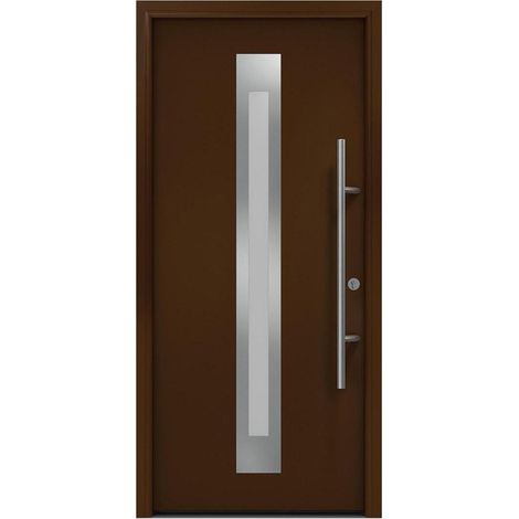 Hörmann Ecostar Haustür "ISOPRO Secur IPS 770S", terrabraun (RAL 8028), 110 x 210 cm (B x H), DIN Rechts