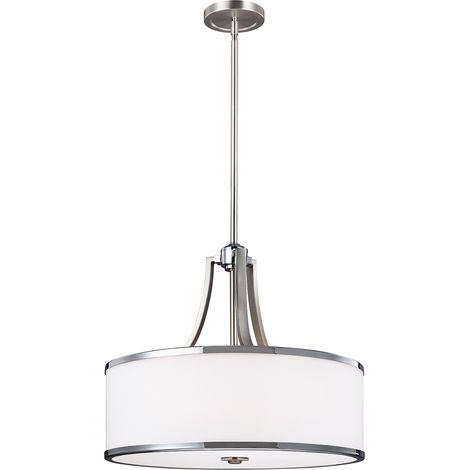 Lampadario Contemporaneo Prospect Park Acciaio Nichel Cromo Vetro 4 Luci E27 (1/5)