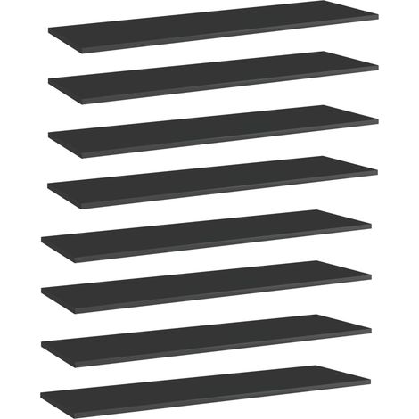 Panneaux bibliothèque 8pcs Noir brillant 100x30x1,5cm Aggloméré vidaXL