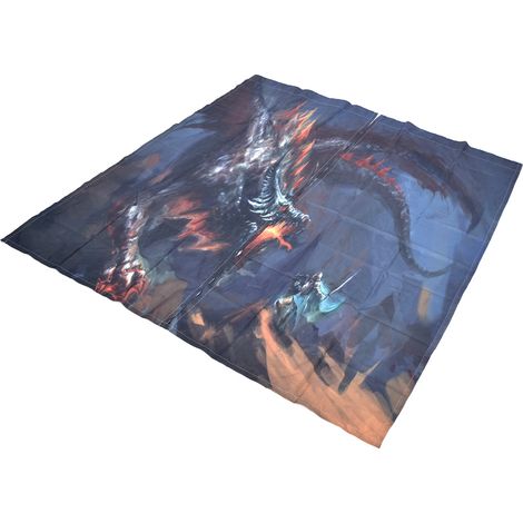 Rideau imprimé numérique 3D en polyester à motif monstre, idéal pour balcon, véranda et espaces extérieurs (170 x 200 cm). (1/5)