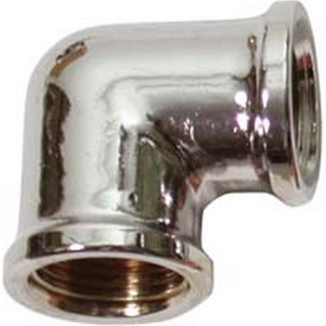 5PZ GOMITO FEMMINA FEMMINA OTTONE CROMATO - FF 1/2"