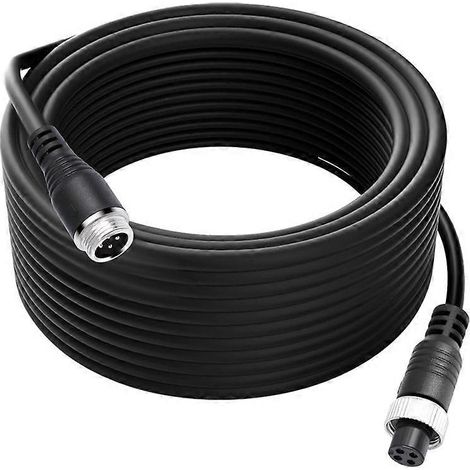 Câble d'extension vidéo pour caméra de recul et moniteur, câble d'extension aéronautique 4 broches de 10 m pour voiture, camion et camping-car (1/4)