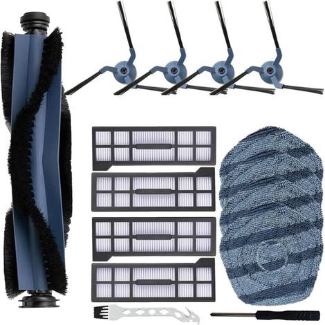 Le kit d'accessoires de 15 pièces pour l'aspirateur robot Eufy X10 PRO Omni comprend une brosse principale, une brosse rotative, une brosse latérale, un filtre HEPA et une serpillière. (1/4)