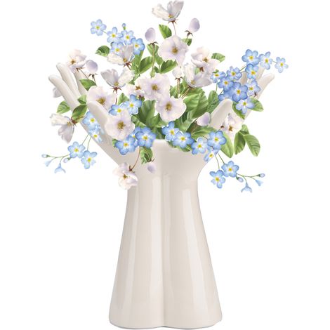 Vase Ceramique en Forme de Main - Design Artistique Minimaliste, Haute Qualité pour Arrangements Hydroponiques ou Fleurs Séchées, Blanc (Grand/24.5x20x11cm ou Petit/19x15.5x8cm) - Parfait pour Décor d (1/5)