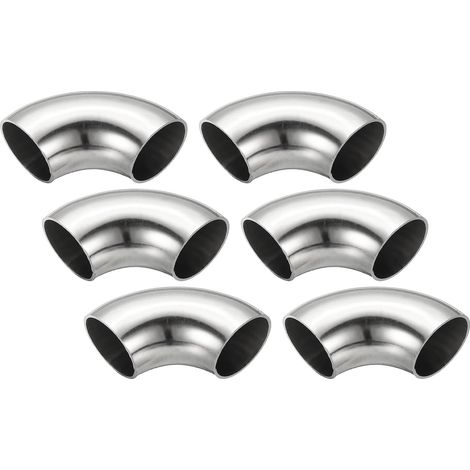 6pcs Coude En Acier Tuyau Coudé en Acier Inoxydable à 90° 32mm OD (1/5)