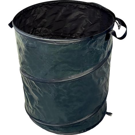 150 L Sac de Pop Up 55 x 66 cm Vert Sac Feuilles Déchets Verts Polyéthylène Imperméable Autoportant Pliable Poignées sans Couvercle (1/5)