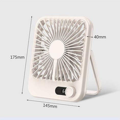 USB-Tischventilator (Khaki) (wiederaufladbar) – Mini-Tischventilator, ultradünn und wiederaufladbar, ideal als Geschenk (1/2)