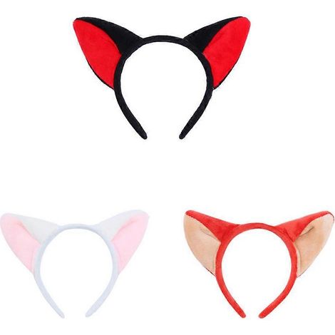 Bandeau décoratif en forme d'oreilles de renard (lot de 3) - Accessoires de coiffure élégants pour les fêtes (1/5)