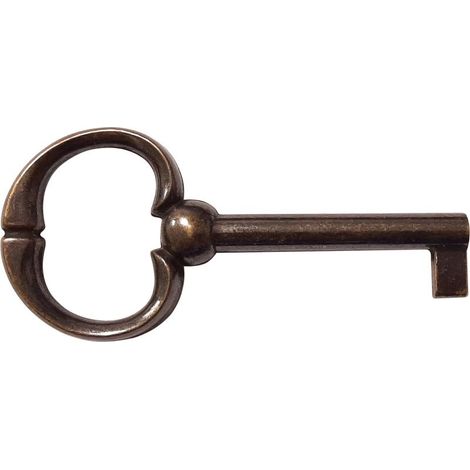 72-mm-Möbelschlüssel mit patinierter, brauner Oberfläche – Rustikale Dekoration für Vintage-Schränke – Ersatz für ein altes Schloss (1/3)