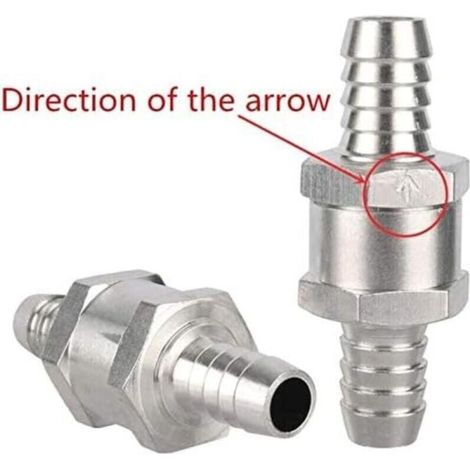 2 valvole di non ritorno da 8 mm in lega di alluminio per sistemi di alimentazione a bassa pressione per carburatori a benzina e diesel (8 mm)