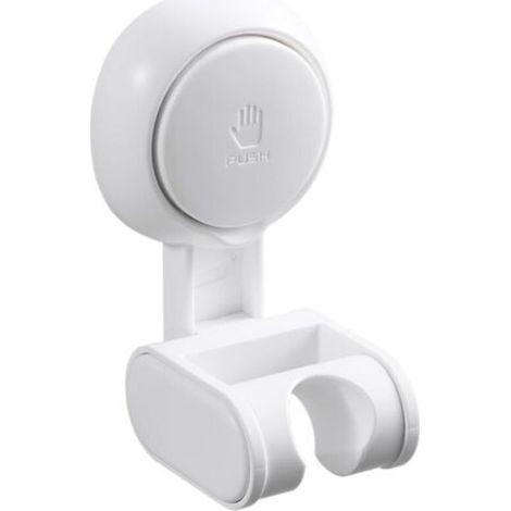 Support de Pommeau de Douche à Ventouse sans Perçage, étanche et Réglable en Hauteur, Support de Pommeau de Douche pour Salle de Bain, Grand Angle Réglable, Blanc
